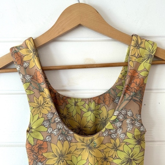 Seea Agra Neo Boho Retro Floral Scoop Neck Cheeky One Piece Bathing Suit Sz XS - Picture 11 of 13